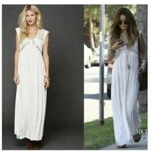 Blessed Are The Meek White Boho Maxi Dress